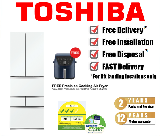 TOSHIBA GR-RM593WE-PGX(B3) 451L FUJI WHITE GLASS ITOUCH MULTI DOOR