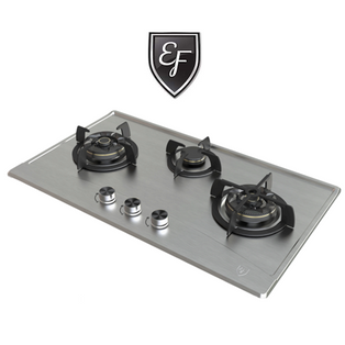 EF EFH 3977 WT VSB 86CM 3 BURNER STAINLESS STEEL BUILT IN GAS HOB