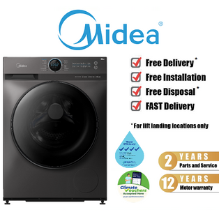 MIDEA MF200W105B 10.5KG INVERTER FRONT LOAD SMART WASHING MACHINE