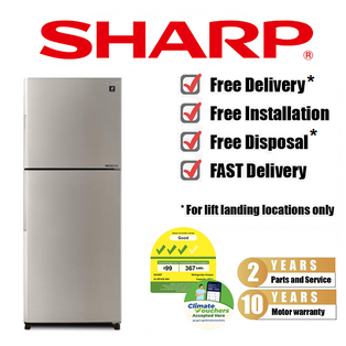 SHARP SJ-RF43E-SL 427L SILVER J-TECH INVERTER 2 DOOR TOP FREEZER REFRIGERATOR