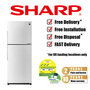 SHARP SJ-RF43E-WH 427L WHITE J-TECH INVERTER 2 DOOR TOP FREEZER REFRIGERATOR