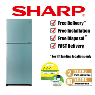SHARP SJ-RF47E-BL 469L BLUE J-TECH INVERTER 2 DOOR TOP FREEZER REFRIGERATOR