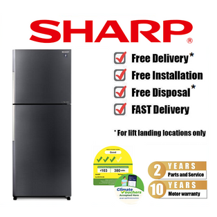 SHARP SJ-RF47E-DS 469L DARK SILVER J-TECH INVERTER 2 DOOR TOP FREEZER REFRIGERATOR