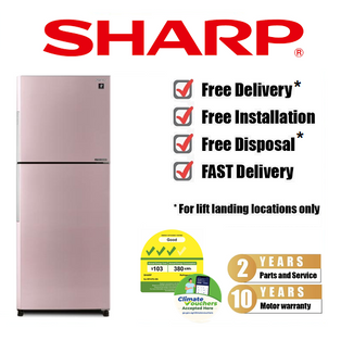 SHARP SJ-RF47E-PK 469L PINK J-TECH INVERTER 2 DOOR TOP FREEZER REFRIGERATOR