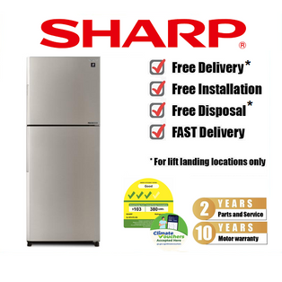 SHARP SJ-RF47E-SL 469L SILVER J-TECH INVERTER 2 DOOR TOP FREEZER REFRIGERATOR