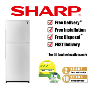 SHARP SJ-RF47E-WH 469L WHITE J-TECH INVERTER 2 DOOR TOP FREEZER REFRIGERATOR