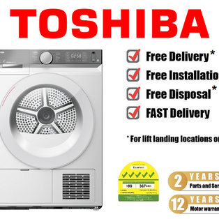 TOSHIBA TD-BK100GHS(WW) WHITE 9KG SMART FRONT LOAD HEAT PUMP DRYER