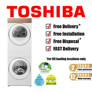 TOSHIBA TWD-T40BZU110MWS(WT) 10/8KG SMART HEAT PUMP 2 IN 1 WASHER CUM DRYER