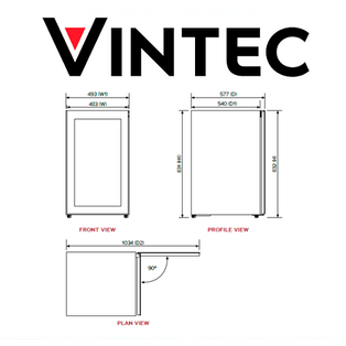 VINTEC VWS830FAS-X 35 BOTTLES PURE NOIRE FREE STANDING WINE CELLAR
