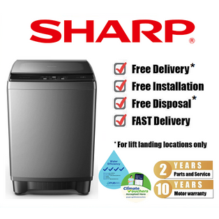 SHARP ES-X1552 15.5KG DARK SILVER 4 TICK TOP LOAD WASHING MACHINE