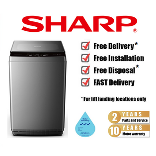 SHARP ES-X968 9.5KG 3 TICK TOP LOAD WASHING MACHINE WITH SOFT CLOSING