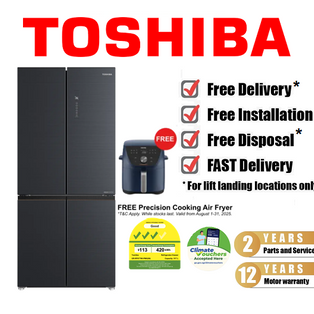 TOSHIBA GR-RF677WI-PMX(06) 517L BLACK MULTI DOOR INVERTER SMART REFRIGERATOR