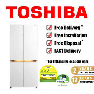 TOSHIBA GR-RF694WI-PGX(67) 526L JAPANDI SERIES WHITE INVERTER MULTI DOOR REFRIGERATOR