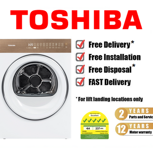 TOSHIBA TD-T37BS90HWS(WT) 8KG JAPANDI SERIES DUAL INVERTER SMART FRONT LOAD HEAR PUMP DRYER