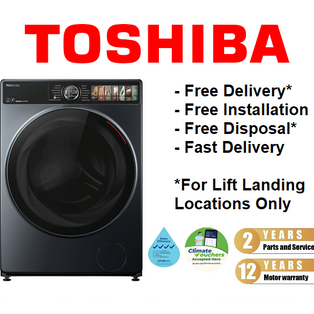 TOSHIBA TWD-T27BZP115MWS(MK) 10.5/7KG FRONT LOAD 2 IN 1 AI SMART WASHER CUM DRYER