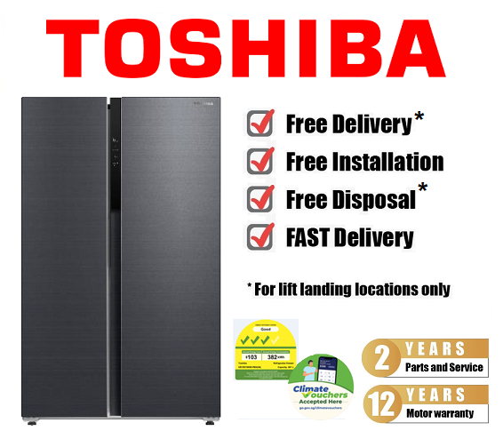 TOSHIBA GR-RS780WI-PMX(06) MORANDI GREY 601L SMART WIFI SIDE BY