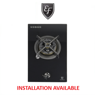 EF EFH 3211 WT VGB 31CM 1 BURNER BLACK TEMPERED GLASS BUILT IN GAS HOB