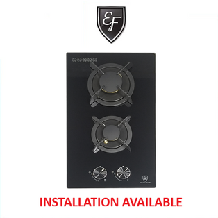 EF EFH 3221 WT VGB 30CM 2 BURNER BLACK TEMPERED GLASS BUILT IN GAS HOB