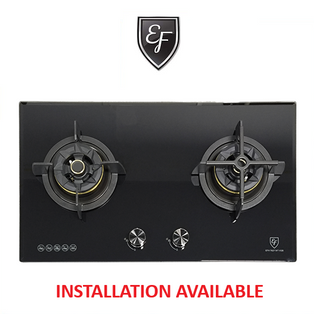 EF EFH 7627 WT VGB 78CM 2 BURNER BUILT IN GLASS GAS HOB