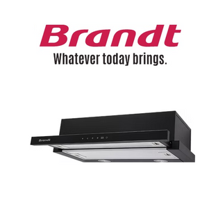 BRANDT AT2490BE 90CM BLACK TOUCH CONTROL TELESCOPIC HOOD