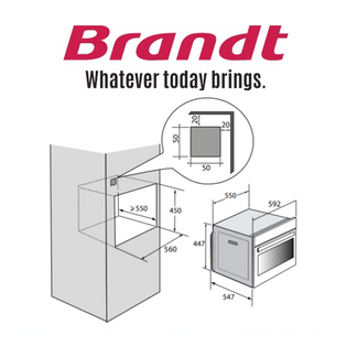 BRANDT BKC7153LX 40L BUILT-IN COMBI MICROWAVE OVEN