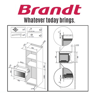 BRANDT BMS7120X 26L STAINLESS STEEL BUILT-IN MICROWAVE OVEN