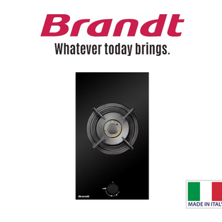 BRANDT BPG3325B 30CM MADE IN ITALY SINGLE BURNER BUILT-IN GLASS GAS HOB
