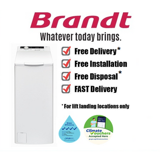 BRANDT BT57028QA 7KG 40CM WHITE 4 TICK TOP LOAD WASHING MACHINE