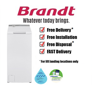 BRANDT BT5831QA 8KG 40CM WHITE 4 TICK INVERTER TOP LOAD WASHING MACHINE