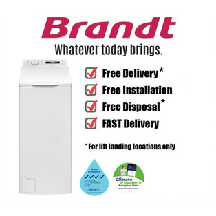 BRANDT BT583QA 8KG 40CM WHITE 4 TICK TOP LOAD WASHING MACHINE