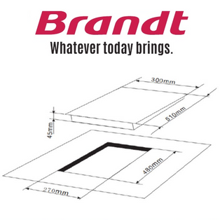 BRANDT TG2431B 30CM 1 BURNER BUILT-IN GLASS GAS HOB