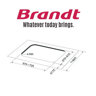BRANDT TG9905B 78CM 3 BURNER BUILT-IN GLASS GAS HOB