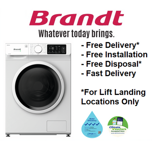 BRANDT WFB384QWA 8KG INVERTER WHITE FRONT LOAD WASHING MACHINE