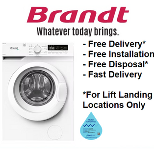 BRANDT WFBS94QWA 9KG INVERTER WHITE FRONT LOAD WASHING MACHINE