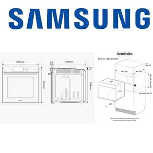 SAMSUNG NV7B6675CAA/SP 76L SATIN BEIGE DUAL COOK STEAM™ BESPOKE BUILT-IN OVEN