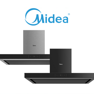 MIDEA MBI-90M79SK-SG | MBI-90M79BK-SG 90CM SILVER / BLACK CHIMNEY HOOD WITH TOUCH CONTROL