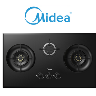 MIDEA MBI-SN30TG-SG(GL) / MBI-SN30LPG-SG(GL) 3 BURNER GLASS HOB WITH SAFETY VALVE