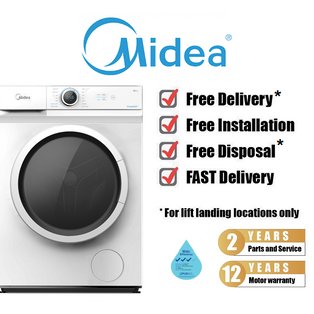 MIDEA MF100W75 7.5KG WHITE FRONT LOAD WASHING MACHINE