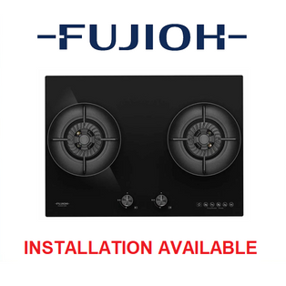 FUJIOH FH-GS6827 GLBK 70CM 2 BURNER BUILT IN GLASS GAS HOB