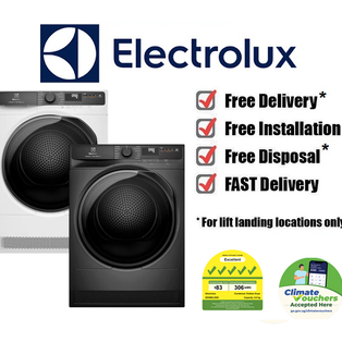 ELECTROLUX EDH803J5WC | EDH803J5SC 8KG ULTIMATECARE 500 FRONT LOAD HEAT PUMP DRYER