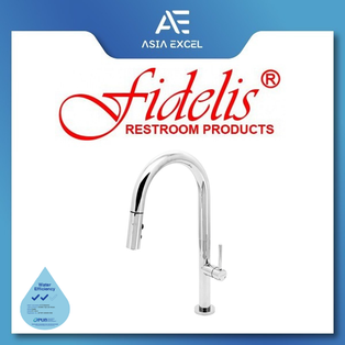 FIDELIS FT-67B5 CHROME / BLACK / BRUSHED GOLD / GUN METAL SINGLE LEVER PULL OUT DUAL FUNCTION KITCHEN SINK MIXER