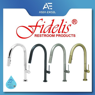 FIDELIS FT-67B5C CHROME / BLACK / BRUSHED GOLD / GUN METAL SINGLE LEVER PULL OUT DUAL FUNCTION KITCHEN SINK COLD TAP