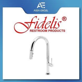 FIDELIS FT-67B5C CHROME / BLACK / BRUSHED GOLD / GUN METAL SINGLE LEVER PULL OUT DUAL FUNCTION KITCHEN SINK COLD TAP
