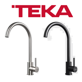 TEKA UNI 9310 STAINLESS STEEL / MATT BLACK SWIVEL SPOUT SINGLE LEVER KITCHEN SINK MIXER
