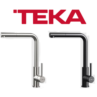 TEKA UNI 9331 STAINLESS STEEL / MATT BLACK HIGH SPOUT PULL OUT KITCHEN SINK MIXER