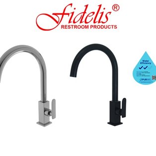 FIDELIS FT-139-4G | FT-139-4G BK CHROME / BLACK SINGLE LEVER SINK TAP