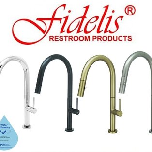 FIDELIS FT-67B5 CHROME / BLACK / BRUSHED GOLD / GUN METAL SINGLE LEVER PULL OUT DUAL FUNCTION KITCHEN SINK MIXER