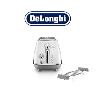 DE'LONGHI CTOC2103 SIDNEY WHITE/LONDON BLUE ICONA CAPITALS BREAKFAST COLLECTION TOASTER