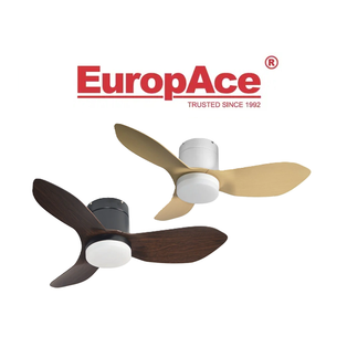 EUROPACE ACESTAR SERIES ECF36H WHITE, LIGHT WOOD / BLACK, DARK WOOD 36" 3 BLADE CEILING FAN WITH LIGHT