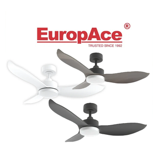 EUROPACE COOLACE SERIES ECF46R BLACK / WHITE / BLACK W/ DARK WOOD 46" 3 BLADE CEILING FAN WITH LIGHT